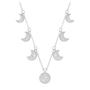 Naszyjnik typu choker Luna, Księżyc, Biały, Powłoka z rodu Swarovski