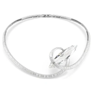 Naszyjnik typu choker Matrix, Szlif schodkowy typu baguette, Biały, Powłoka z rodu Swarovski