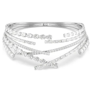 Naszyjnik typu choker Matrix, Szlify różnorodne, Biały, Powłoka z rodu Swarovski