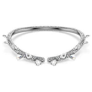 Naszyjnik typu choker Sublima, Biały, Powłoka z rutenu Swarovski