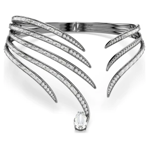 Naszyjnik typu choker The Vienna Collection, Pióro, Biały, Powłoka z rutenu Swarovski