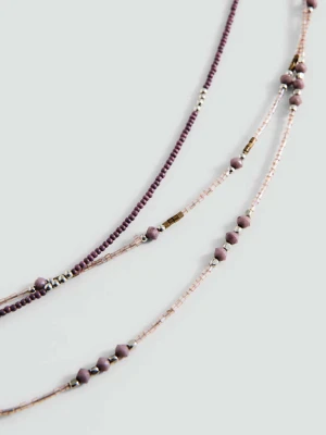 Naszyjnik typu multi-chain purpurowy - Dziewczyna - Rozmiar uniwersalny - MANGO TEEN