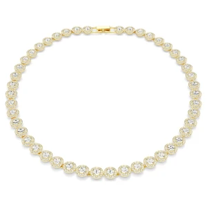 Naszyjnik Una Angelic, Szlif okrągły, Biały, Powłoka w odcieniu złota Swarovski