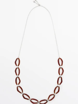 Naszyjnik Z Ogniw Szklanych Z Efektem Rogowy - Karmelowy - Massimo Dutti - Female