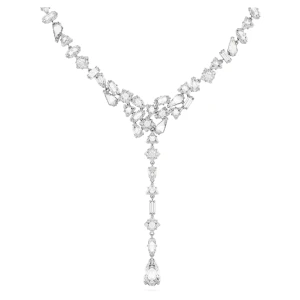 Naszyjnik Y Mesmera, Szlify różnorodne, Biały, Powłoka z rodu Swarovski