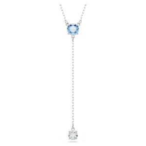 Naszyjnik Y Stilla Attract, Szlif okrągły, Niebieski, Powłoka z rodu Swarovski