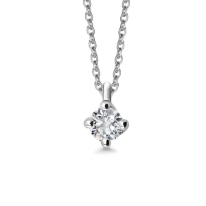Naszyjnik z białego złota z diamentem - Valentine Valentine - Biżuteria YES