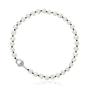 Naszyjnik Z Czarnego Nylonu O Długości 44 Cm Z Perłami Hodowanymi Tous Manifesto - Tous