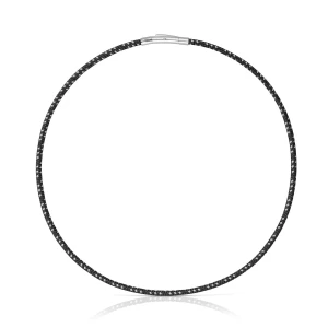 Naszyjnik Z Czarnym Sznurkiem I Stalą Tous Basics - Tous Rozmiar