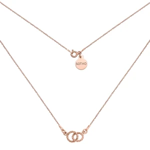 Naszyjnik z dwoma kółeczkami z różowego złota SOTHO