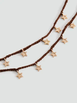 Naszyjnik z koralikami brązowy - Dziewczyna - Rozmiar uniwersalny - MANGO TEEN