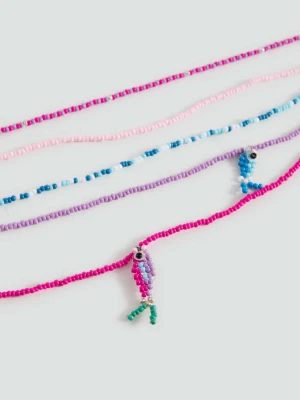 Naszyjnik z koralikami fuksja - Dzieci - Rozmiar uniwersalny - MANGO KIDS
