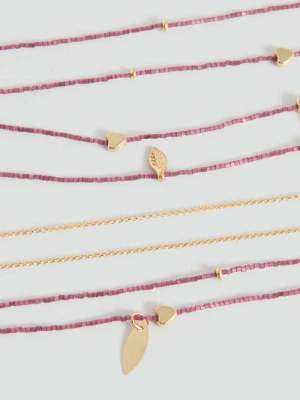 Naszyjnik z koralikami różowy - Dziewczyna - Rozmiar uniwersalny - MANGO TEEN