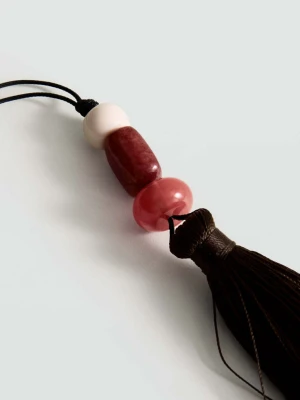 Naszyjnik z koralików i chwostów brązowy - Kobieta - Rozmiar uniwersalny - MANGO