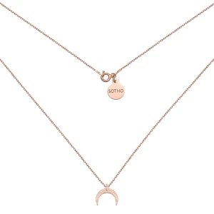Naszyjnik z księżycem z różowego złota : Długość - 50 cm SOTHO