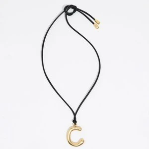 Naszyjnik z literą C sznurek złoty efekt matu BIMBA Y LOLA