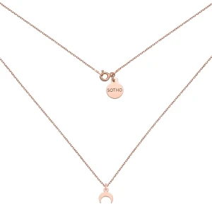 Naszyjnik z małym księżycem z różowego złota : Długość - 38 cm SOTHO