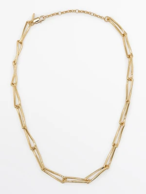 Naszyjnik Z Metalowych Ogniw - Złoty - Massimo Dutti - Female