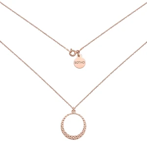 Naszyjnik z młotkowaną obręczą z różowego złota : Długość - 50cm SOTHO