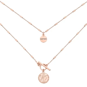 Naszyjnik z monetą z różowego złota : Długość - 46,5 cm SOTHO