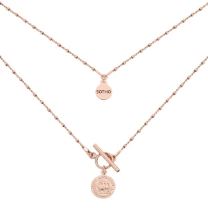 Naszyjnik z monetą z różowego złota SOTHO