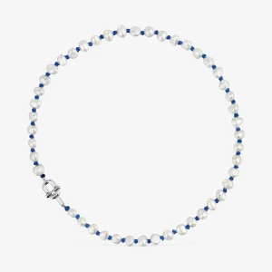 Naszyjnik Z Niebieskiego Nylonu I Srebra, O Długości 45 Cm, Z Perłami Hodowanymi Tous Manifesto - Tous