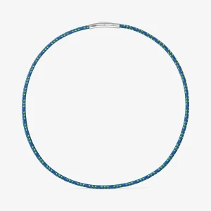 Naszyjnik Z Niebieskim Sznurkiem I Stalą Tous Basics - Tous Rozmiar