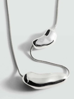 Naszyjnik z nieregularnych metalowych elementów srebrny - Kobieta - Rozmiar uniwersalny - MANGO