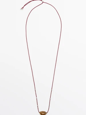 Naszyjnik Z Nieregularnym Kamieniem - Czerwony - Massimo Dutti - Female