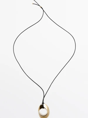 Naszyjnik Z Owalną Zawieszką - Złoty - Massimo Dutti - Female