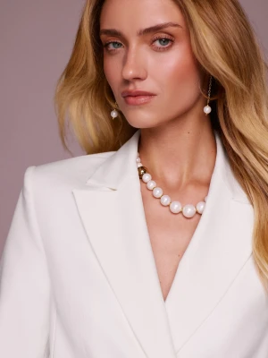 Naszyjnik z pereł Majorka z hematytem TARANKO