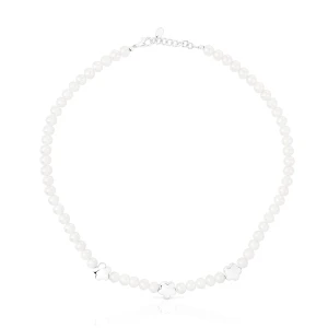 Naszyjnik Z Perłami Hodowanymi I Motywami Kwiatu Ze Srebra Bold Motif - Tous