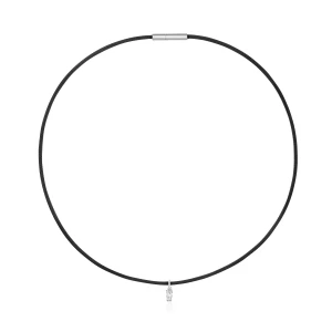 Naszyjnik Z Platyny, Czarnej Stali I Laboratoryjnie Hodowanych Diamentów Tous Mesh Lgd - Tous