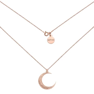 Naszyjnik z półksiężycem z różowego złota : Długość - 60cm SOTHO