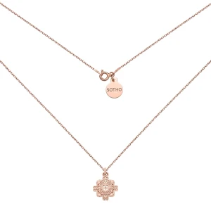 Naszyjnik z różowego złota z rozetką : Długość - 40 cm SOTHO