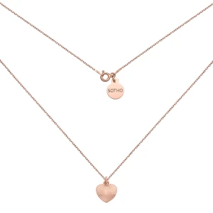 Naszyjnik z różowego złota z sercem : Długość - 45cm SOTHO