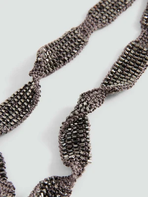 Naszyjnik z siateczki z koralikami czarny - Dziewczyna - Rozmiar uniwersalny - MANGO TEEN