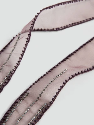 Naszyjnik z siateczki z koralikami purpurowy - Dziewczyna - Rozmiar uniwersalny - MANGO TEEN