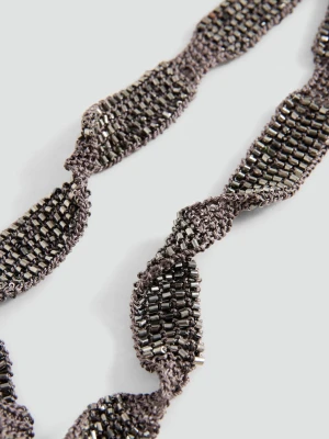 Naszyjnik z siateczki z koralikami srebrny - Dziewczyna - Rozmiar uniwersalny - MANGO TEEN