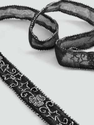 Naszyjnik z siateczki z koralikami srebrny - Dziewczyna - Rozmiar uniwersalny - MANGO TEEN