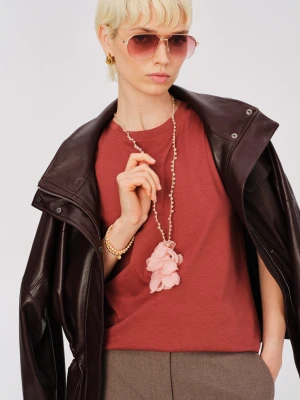 Naszyjnik z szyfonową zawieszką w kształcie kwiatu TARANKO