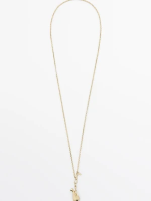 Naszyjnik Z Wisiorkiem W Kształcie Amfory - Złoty - Massimo Dutti - Female