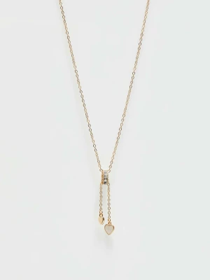 Naszyjnik z zawieszką z cyrkoniami i serduszkiem Moodo