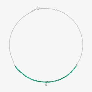 Naszyjnik Ze Srebra I Oszlifowanego Zielonego Chalcedonu Bold Bear - Tous