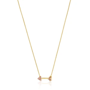 Naszyjnik Ze Srebra Pokrytego 18-Karatowym Złotem Z Rodolitami Tous Flechazo - Tous Rozmiar