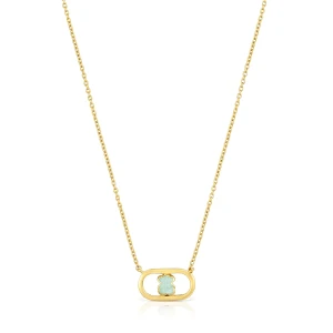 Naszyjnik Ze Srebra Powlekanego Złotem 18-Karatowym Z Amazonitem Tous Camille - Tous