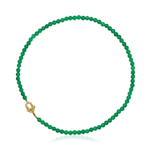 Naszyjnik Ze Srebra, Pozłacany 18-Karatowym Złotem, Z Chalcedonem Tous Manifesto - Tous