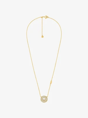 Naszyjnik ze srebra próby 925 w stylu pavé z zawieszką w kształcie serca Michael Kors ZŁOTY (Złoty)