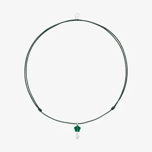 Naszyjnik Ze Srebra, Zielonego Nylonu I Chalcedonu Tous Unlock - Tous Rozmiar