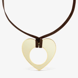 Naszyjnik Ze Stali W Kolorze Złotym I Białej Żywicy Z Czarnym Sznurkiem I Motywem Serca Tous Galaxy - Tous Rozmiar